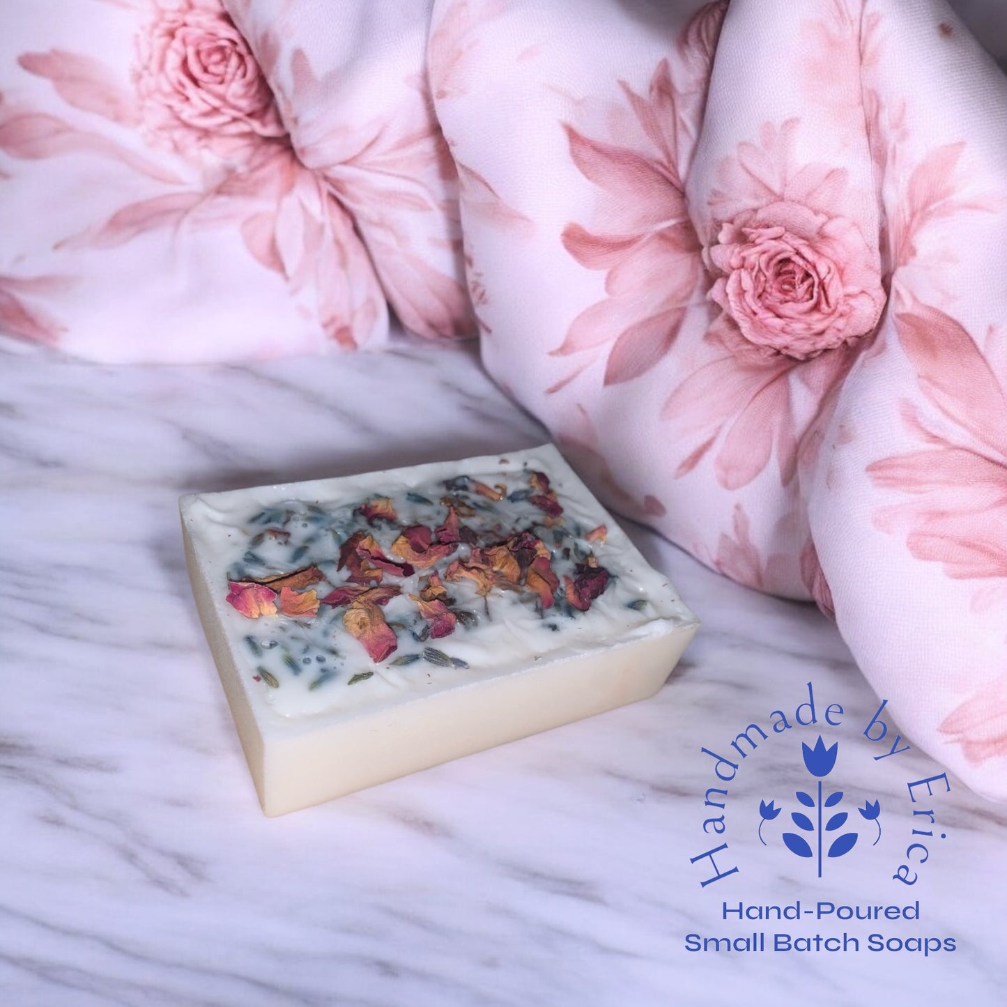 Petal Topped Goat Milk Soap Bar